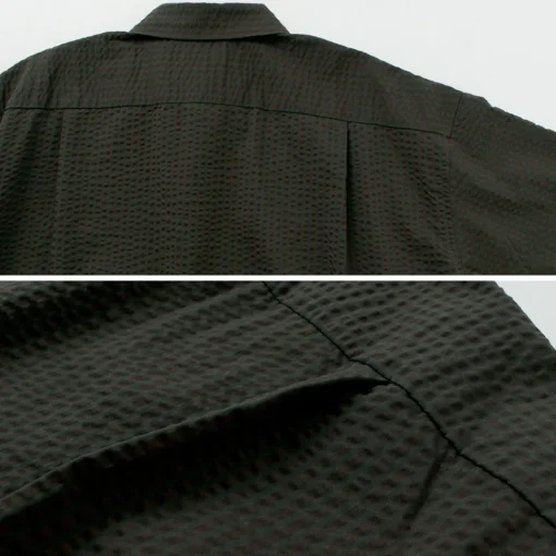 AND WANDER / Dry Soft Seersucker Short Sleeve Shirt