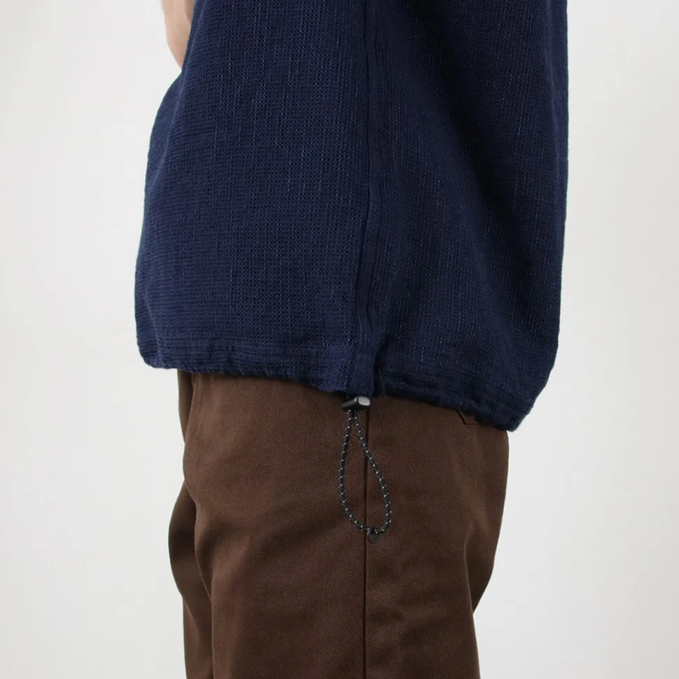 FOB FACTORY / F3493 Indigo waffle T-shirt
