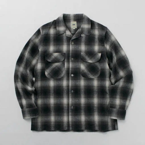 FOB FACTORY / F3505 Nel open collar shirt