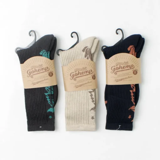 GOHEMP / Patterned Pile Crew Socks