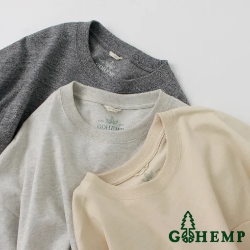 GOHEMP / Wide slit T-shirt Heather