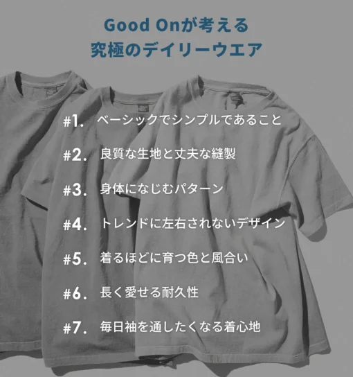 GOOD ON / Long Sleeve Henley Neck T-Shirt