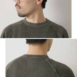 GOOD ON / Quilted Long Sleeve Raglan Crewneck Shirt Photoelectron
