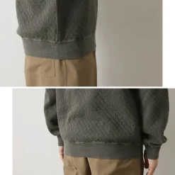 GOOD ON / Quilted Long Sleeve Raglan Crewneck Shirt Photoelectron