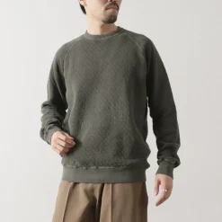 GOOD ON / Quilted Long Sleeve Raglan Crewneck Shirt Photoelectron