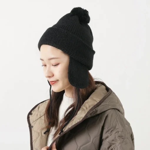 HIGHLAND 2000 / 3G Solid Bobcap Double Ear Cover and Pom Pom and Chin Rope (20cm)