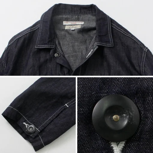 JAPAN BLUE JEANS / Cotton Linen Denim Faux Army Pullover Jacket