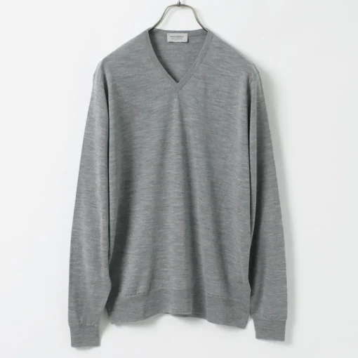 JOHN SMEDLEY / Merino Wool 30 Gauge 30 Gauge V-Neck Knit MODERN FIT