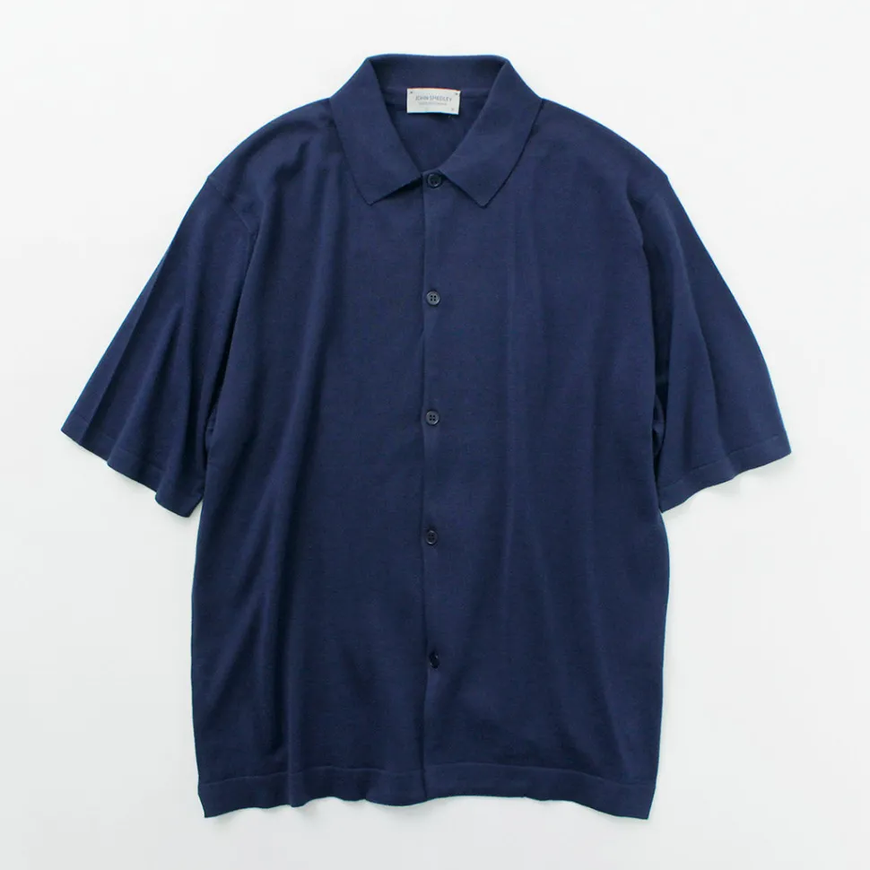 JOHN SMEDLEY / Sea Island Cotton 30 Gauge Knit Shirt