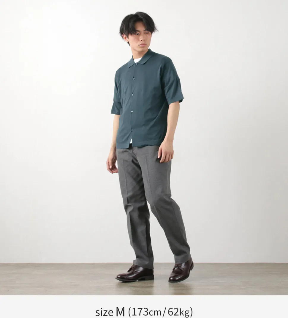 JOHN SMEDLEY / Sea Island Cotton 30 Gauge Knit Shirt