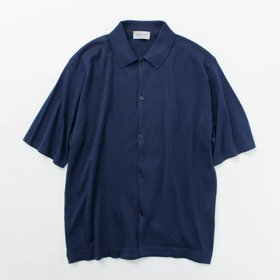 JOHN SMEDLEY / Sea Island Cotton 30 Gauge Knit Shirt