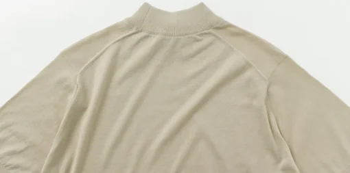 JOHN SMEDLEY / Sea Island Cotton 30 Gauge Mock Neck Knit