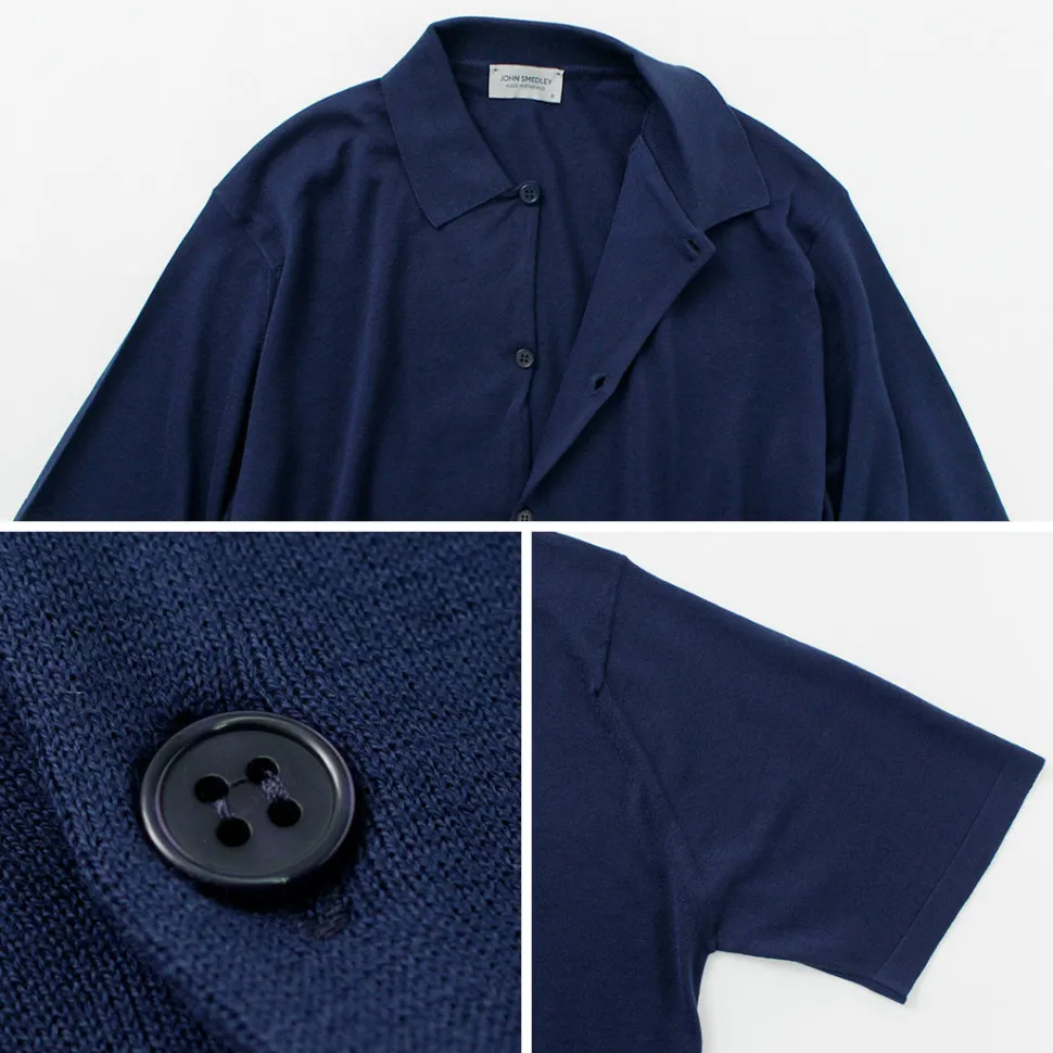 JOHN SMEDLEY / Sea Island Cotton 30 Gauge Knit Shirt