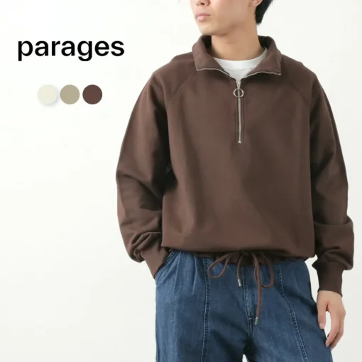 PARAGES / Battle Half Zip Sweatshirt