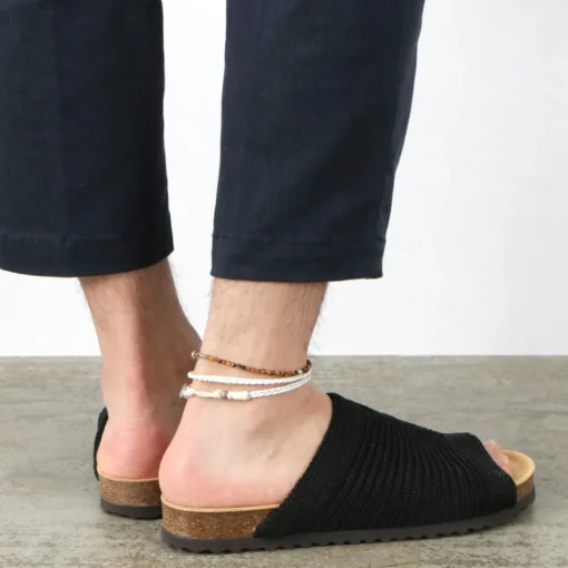 PHADUA / Braided 1mm Leather 2 Wrap Anklet