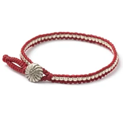 PHADUA / Waxed cord silver single strand concho bracelet
