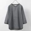 RE MADE IN TOKYO JAPAN / Linen Canvas Henry Neck T-Shirt