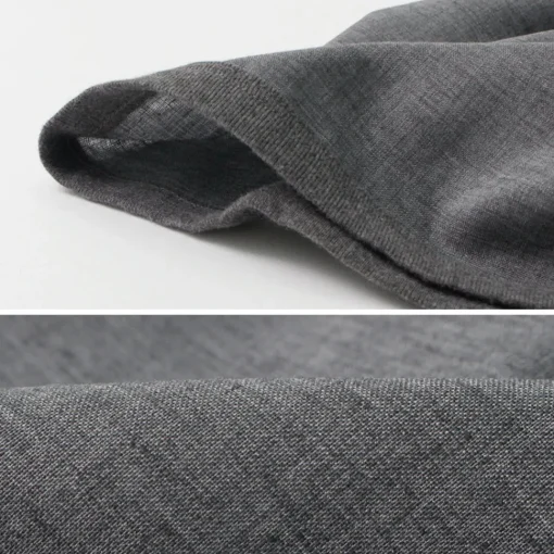 RE MADE IN TOKYO JAPAN / Linen Canvas Henry Neck T-Shirt