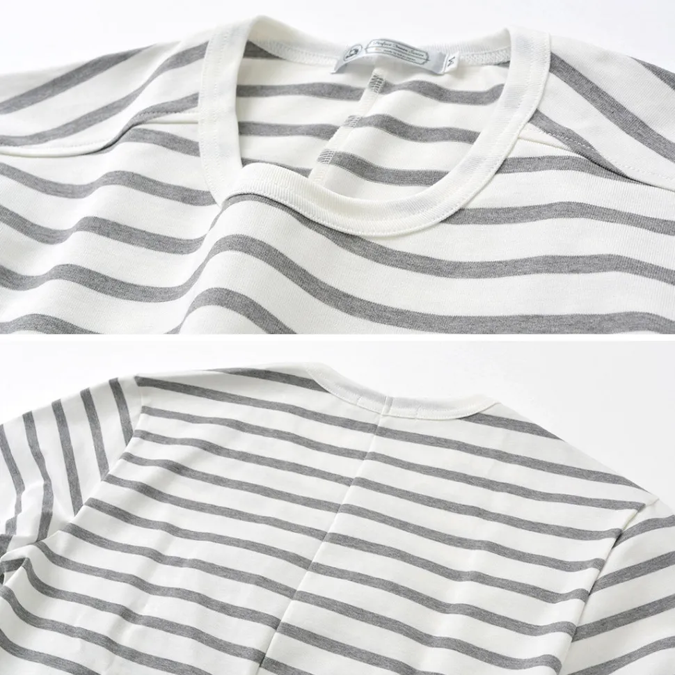 RE MADE IN TOKYO JAPAN / Perfect Inner Giza Cotton Striped Crew Neck L/S T-Shirt