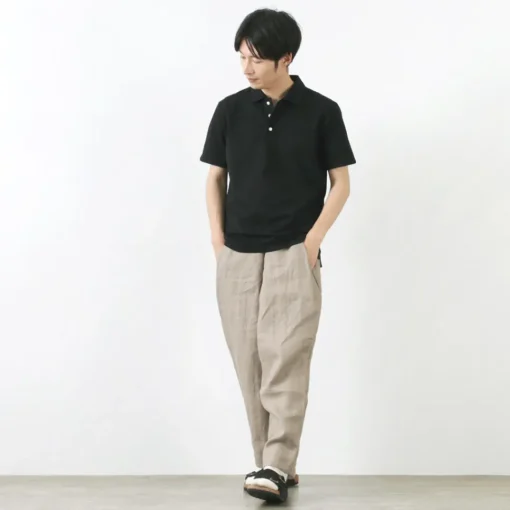 RE MADE IN TOKYO JAPAN / SUVIN GOLD COTTON KNIT SHIRT