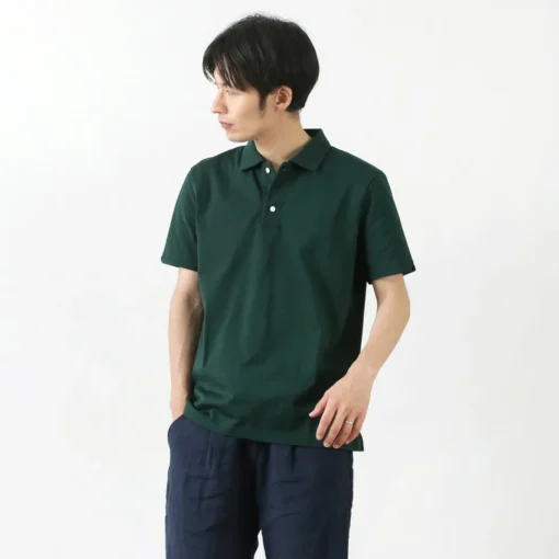 RE MADE IN TOKYO JAPAN / SUVIN GOLD COTTON KNIT SHIRT