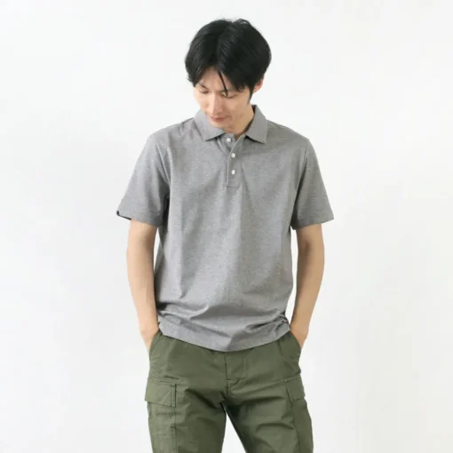 RE MADE IN TOKYO JAPAN / SUVIN GOLD COTTON KNIT SHIRT