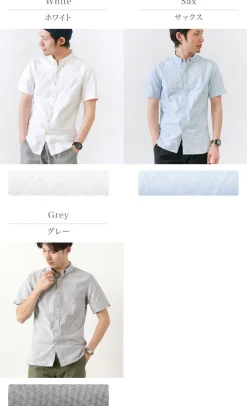RE MADE IN TOKYO JAPAN / Yellow Stitched Short Sleeve Button Down Shirt