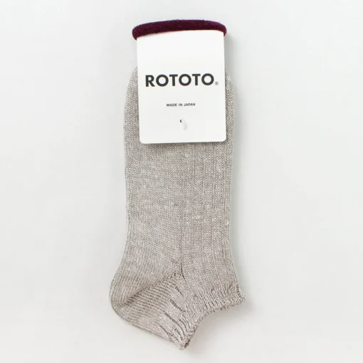 ROTOTO / Linen Cotton Rib Socks Short