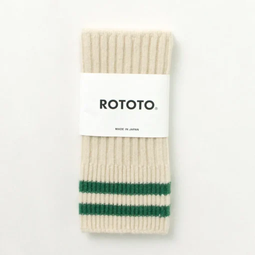 ROTOTO / Striped Seamless Hand Warmer Merino Lamb Wool