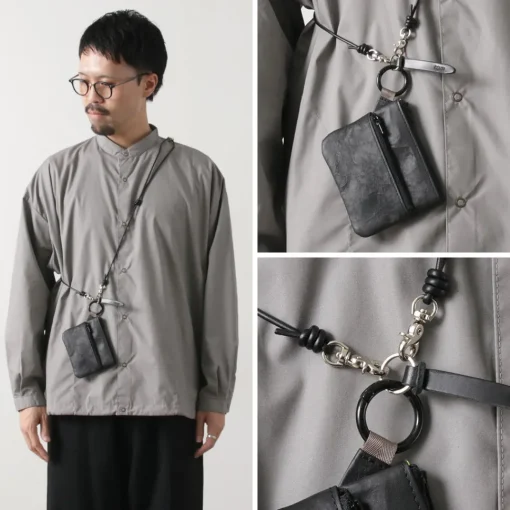 SENTI / Dyneema Leather Double Zipper Pouch