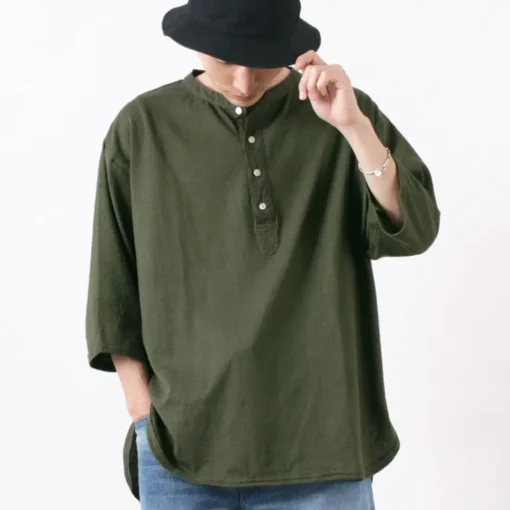 SLOW HANDS / Henry Neck Combi T-Shirt