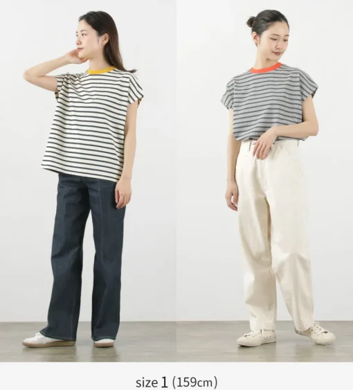 SOGLIA / Open End French Sleeve T-Shirt Striped