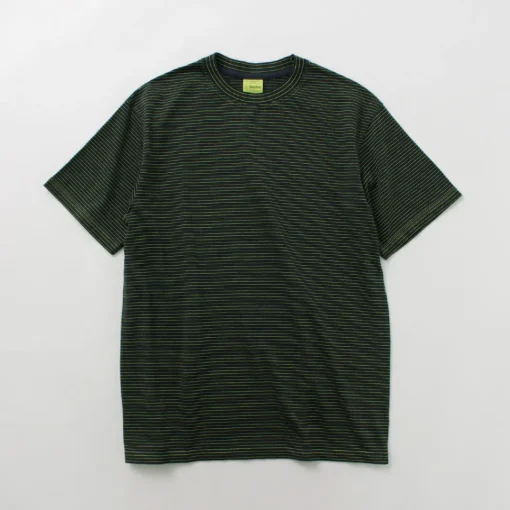 YONETOMI NEW BASIC / Garment Dye Striped T-Shirt