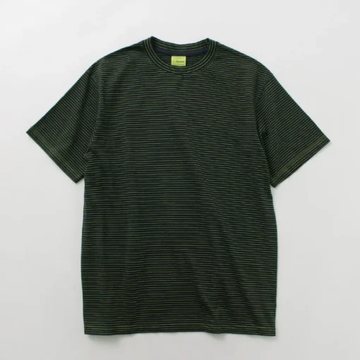 YONETOMI NEW BASIC / Garment Dye Striped T-Shirt