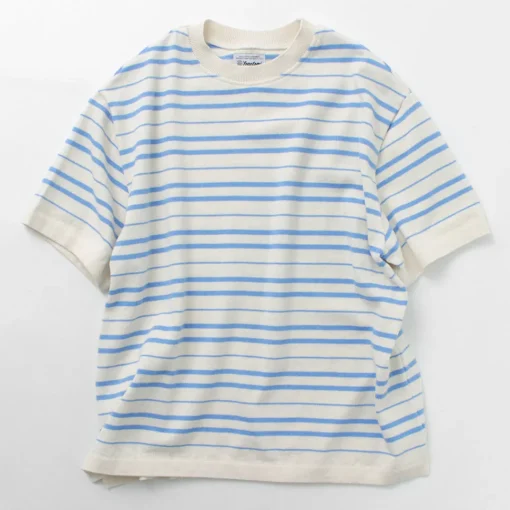YONETOMI NEW BASIC / Light Wave Cotton Knitted Pullover T-shirt