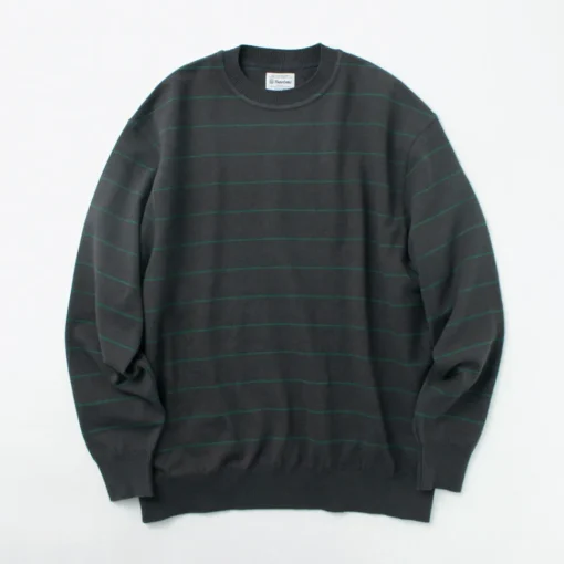 YONETOMI NEW BASIC / Wave Cotton Knit Pullover Striped